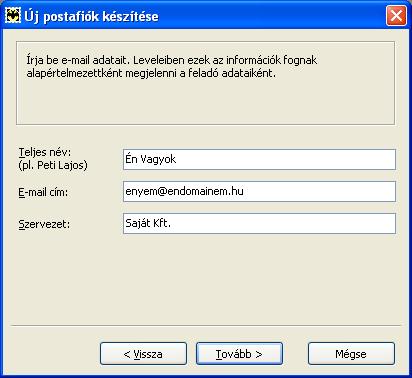 E-mail adatok