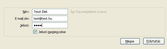 Postafiók beállítása