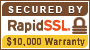 A RapidSSL Wildcard tanúsítvánnyal használható site-seal kép